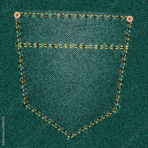 Green jeans pocket