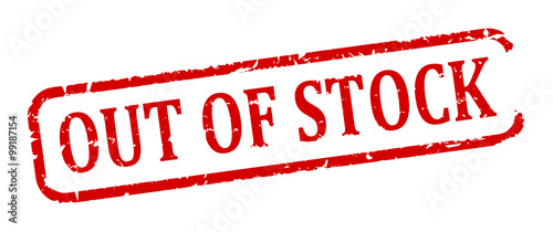 Scratched red oval stamp with the words - out of stock - vector svg