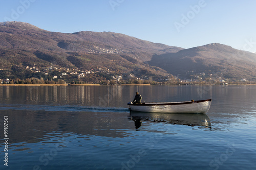 Beautiful autumn scenery in lake Ohrid