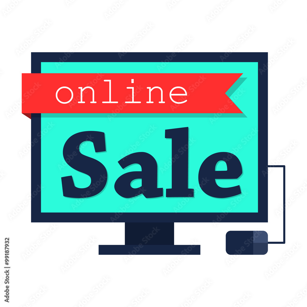 Online sale flat illustration Online sale flat illustration