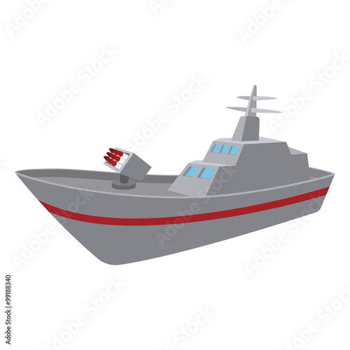 Warship cartoon icon