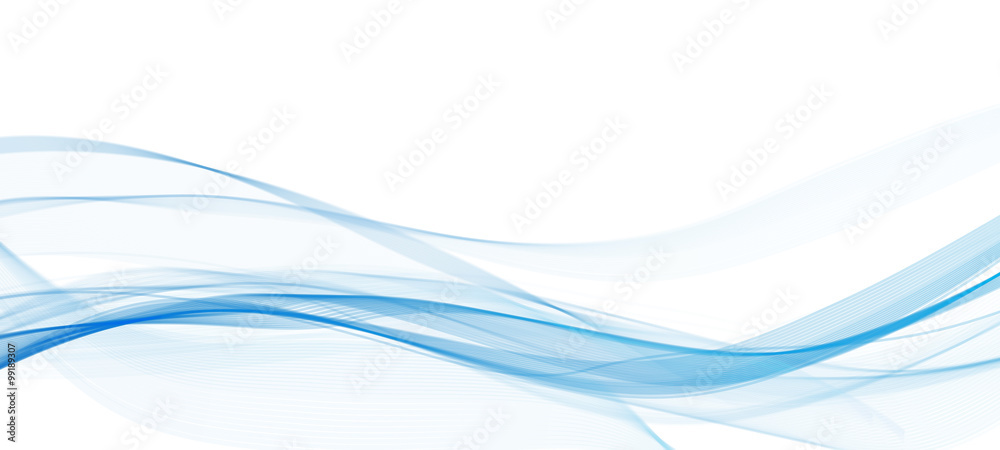 abstract blue line wave whit background 