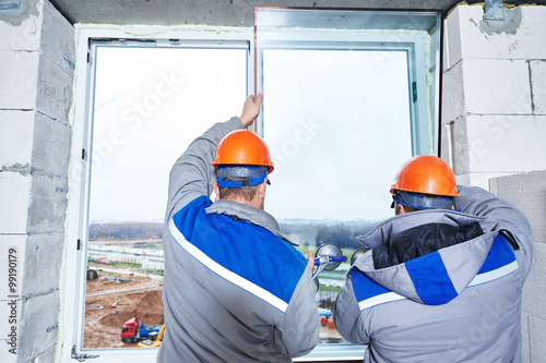 Fotografie window installation or glazing