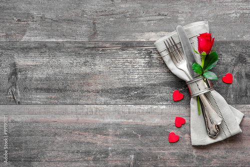 Valentines day table place setting