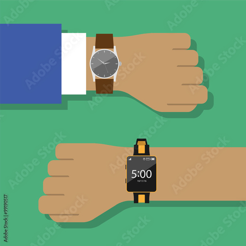 Wristwatch on the hand