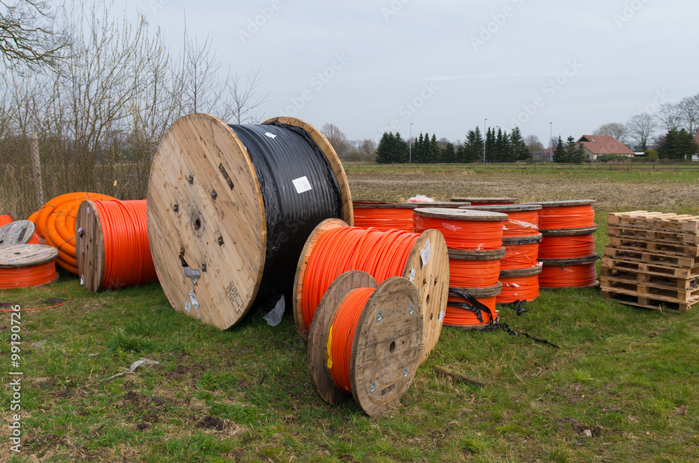 Obraz premium orange fiber cables