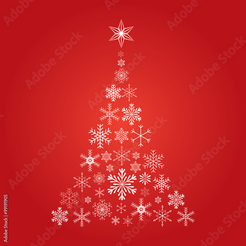 Christmas tree with snowflake icons
