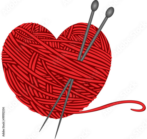 Wool knitting heart shape
