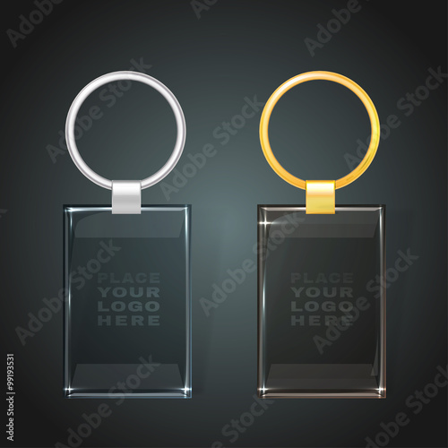 glass rectangular keychain