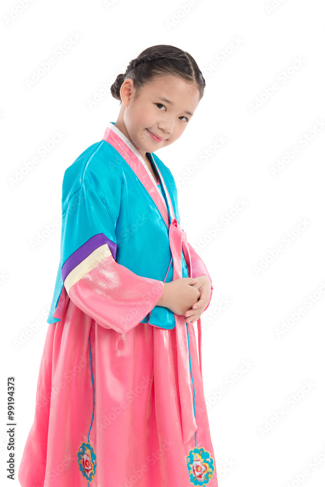 Asian girl in Korean Traditional Dress Asian girl in Korean Traditional Dress