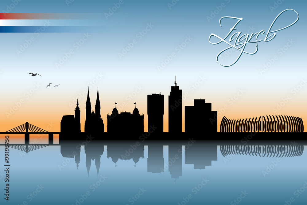 Naklejka premium Zagreb skyline
