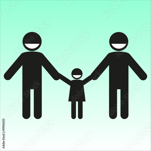 Gay couple with child