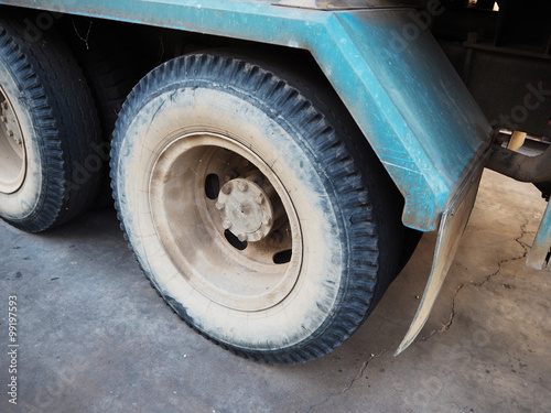 Close up of wheels truck