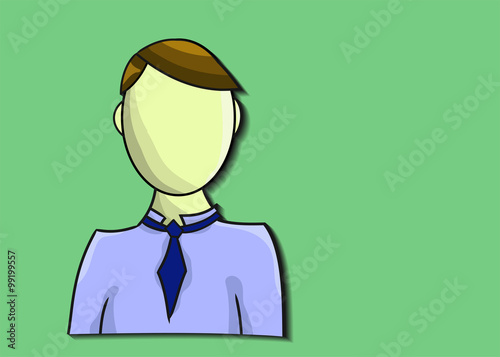 Illustration of business man on green background