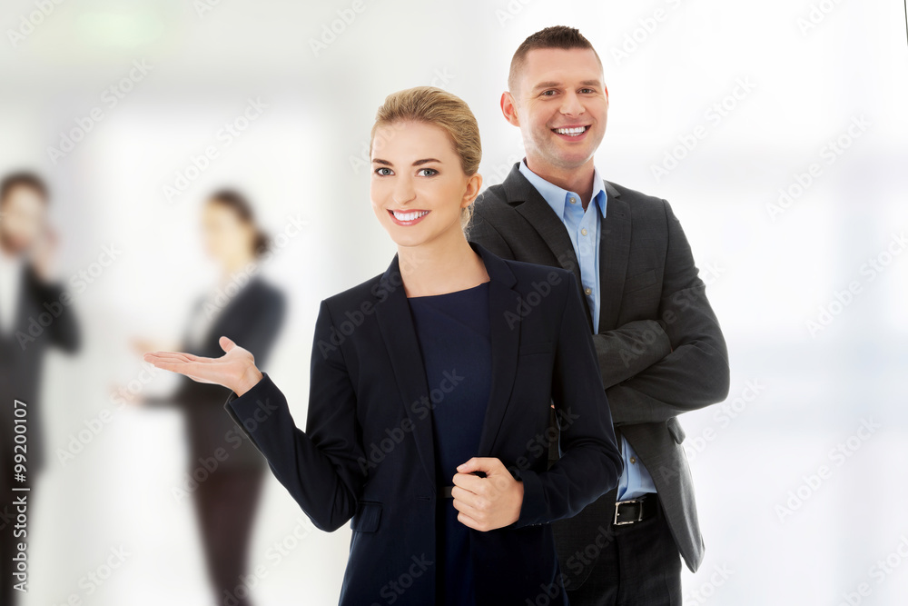 Businesspeople welcoming to the corporation Businesspeople welcoming to the corporation