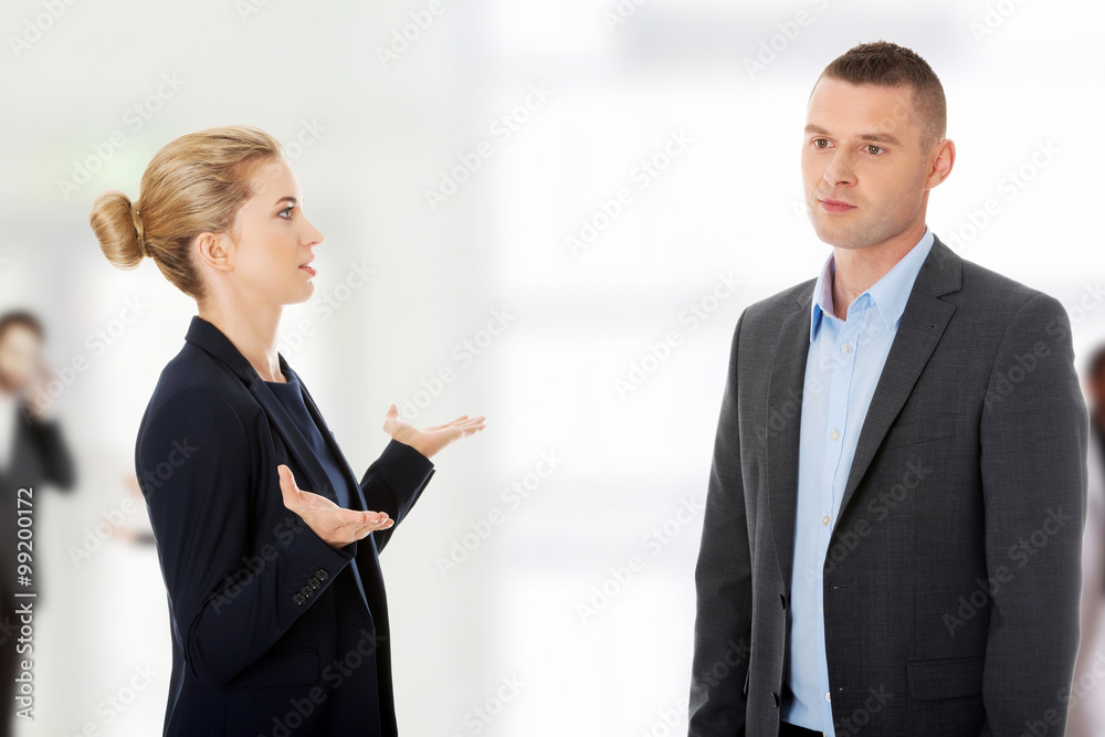 Professional conversation between businesspeople Professional conversation between businesspeople