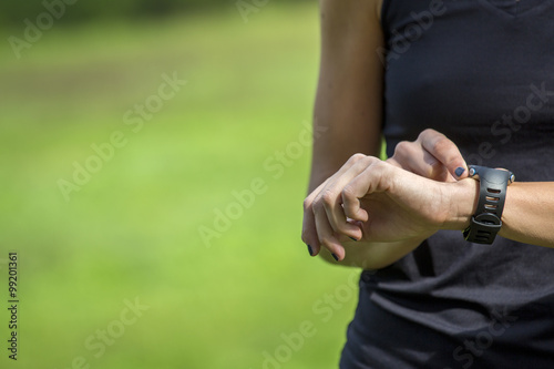 Young woman training outdoors
