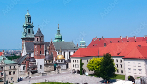 The Royal Archcathedral Basilica of Saints Stanislaus and Wenceslaus  on Wawel Hill in Krakow, Poland
