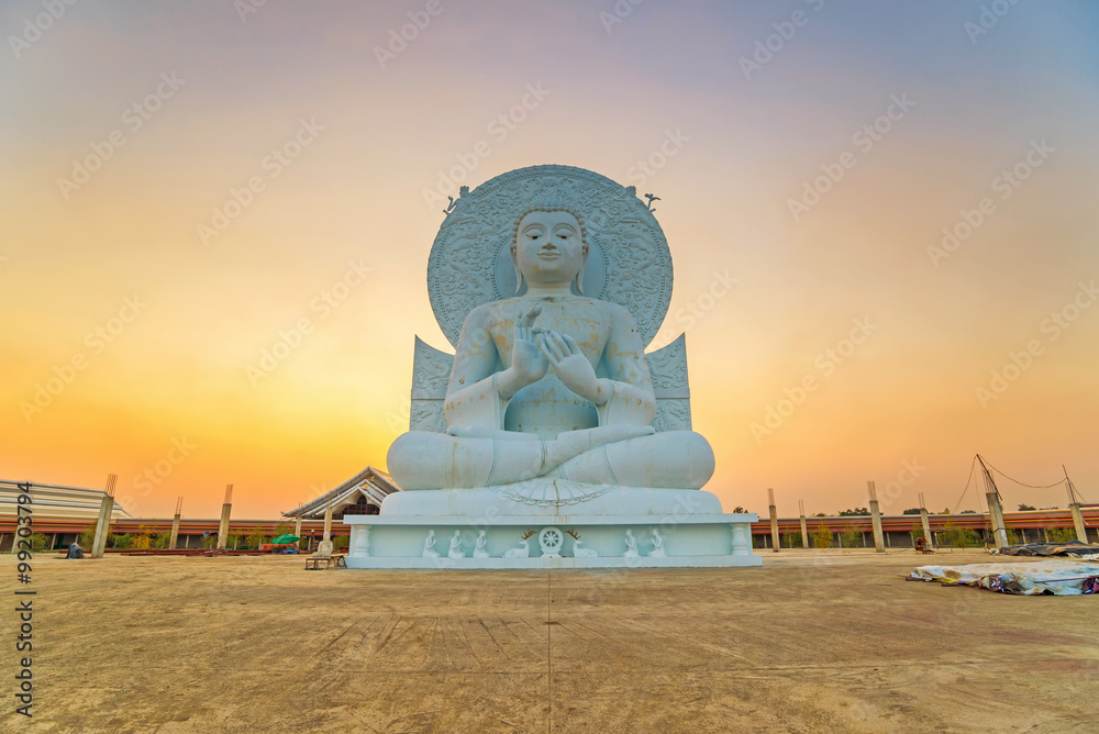 Big Buddha statue on sunset sky Big Buddha statue on sunset sky