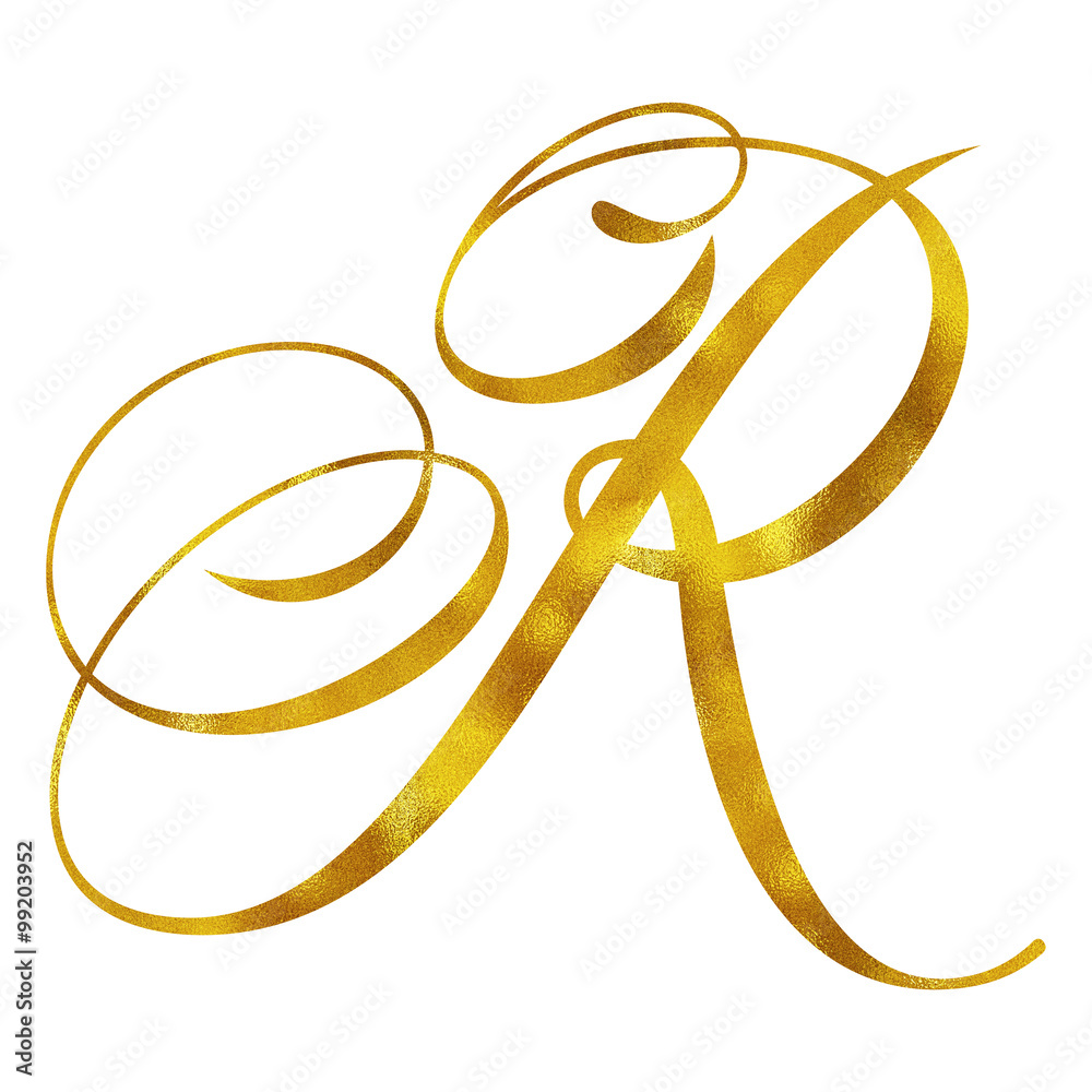 Monogram R Gold Faux Foil Monograms Metallic Initials Monogram R Gold Faux Foil Monograms Metallic Initials
