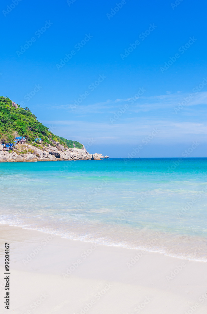 beautiful beach with blue water on the island beautiful beach with blue water on the island