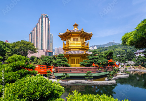 Beautiful Golden Pagoda Chinese style architecture in nanlian ga photo