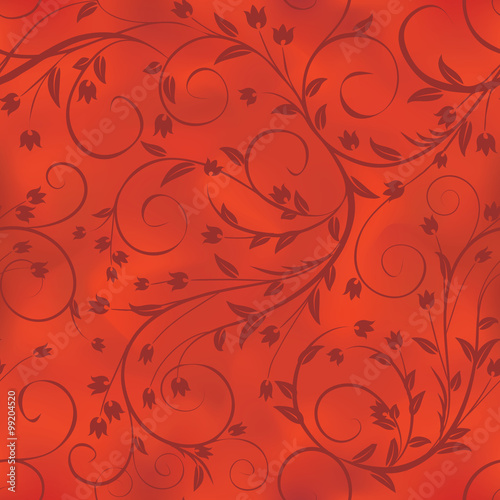 Seamless floral pattern on blurred background