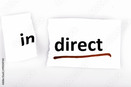 Fotografia The word indirect changed to direct on torn paper