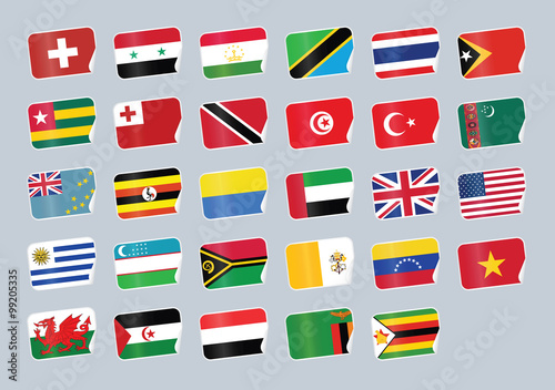 Free Download Set of world flags. Sticker with flags
 - GFXLoad