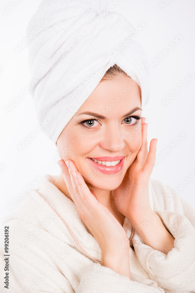 Beautiful pretty young woman making spa procedures Beautiful pretty young woman making spa procedures