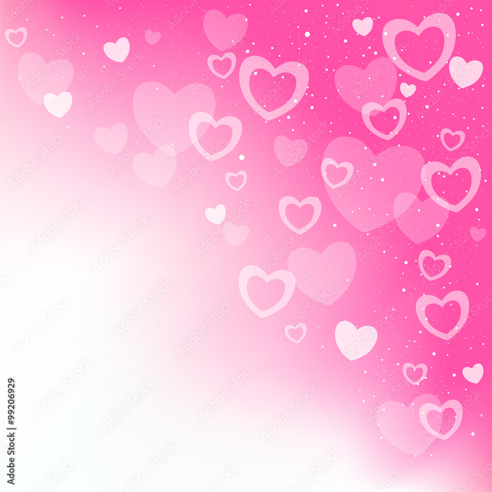 dream hearts pink background