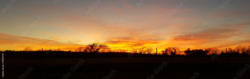 Texas sunset panorama