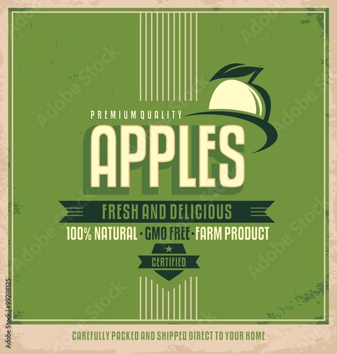 Apples retro label design
