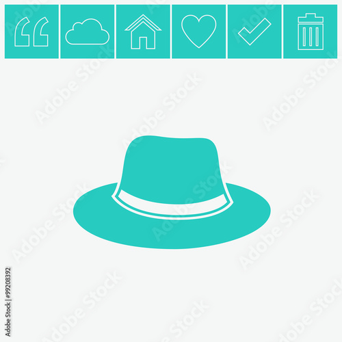 Hat vector icon. Classic headdress symbol.