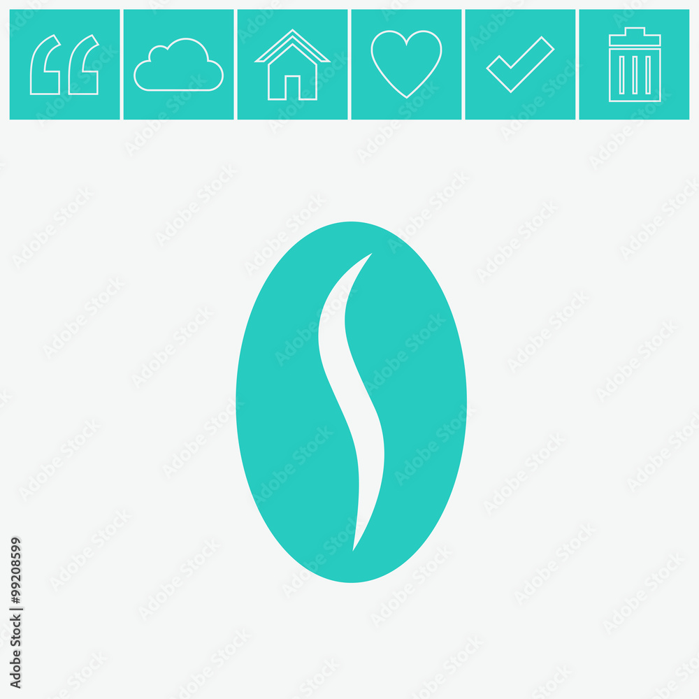 Fototapeta premium Coffee bean vector icon.