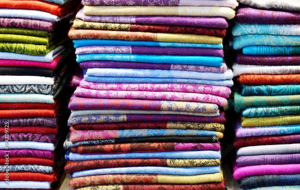 Colorful folded scarfs Colorful folded scarfs