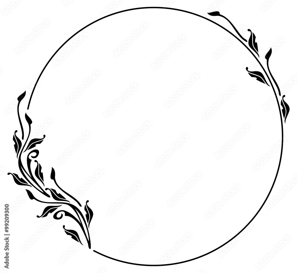 Round silhouette frame in art nouveau style Stock Vector Adobe Stock