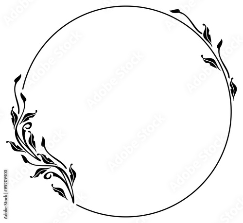 Round silhouette frame in art nouveau style