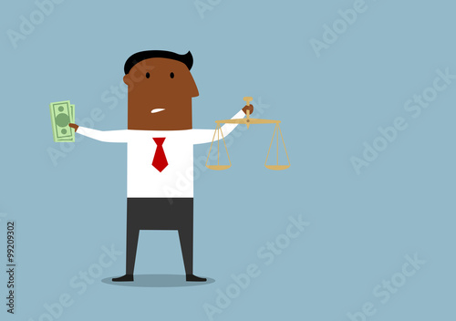 Businessman choosing between honest and corrupt
