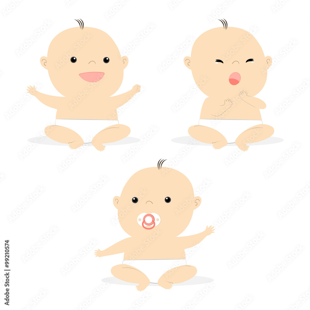 Cute cartoon baby sitting vector illustration Cute cartoon baby sitting vector illustration