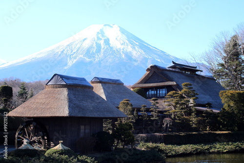 忍野八海から見た富士山