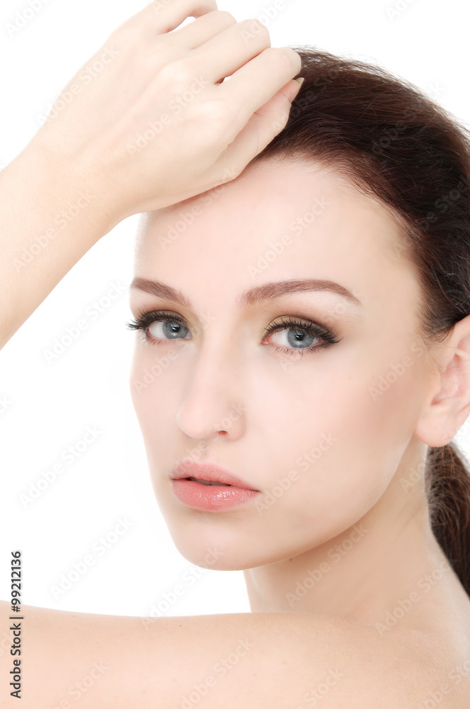 Beauty face of beautiful woman with clean fresh skin Beauty face of beautiful woman with clean fresh skin