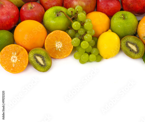 Various fresh healthy fruit with kiwi   grapefruit and apples    