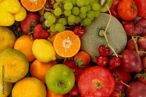 Various fresh summer fruit