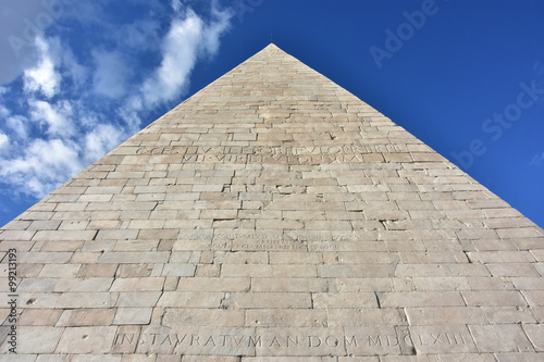 Pyramid of Cestius in the center of Rome