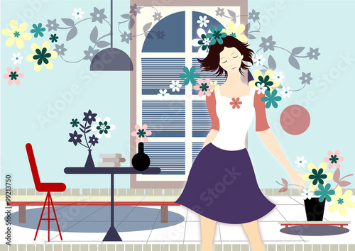 Fashionable woman template