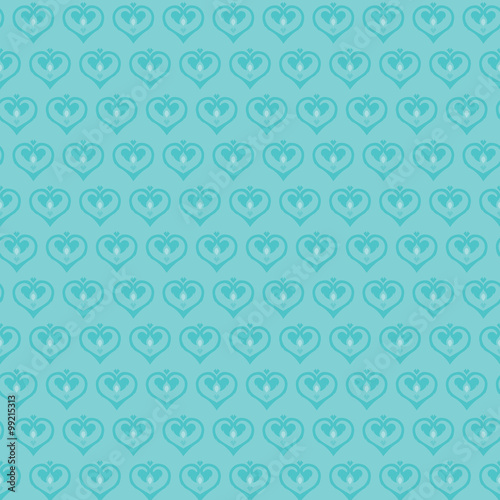 Retro seamless classics pattern heart shape in blue color