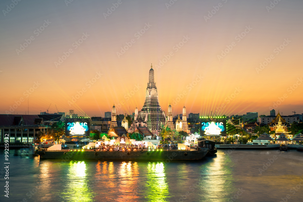 Wat arun under new year celebration time, Thailand Wat arun under new year celebration time, Thailand
