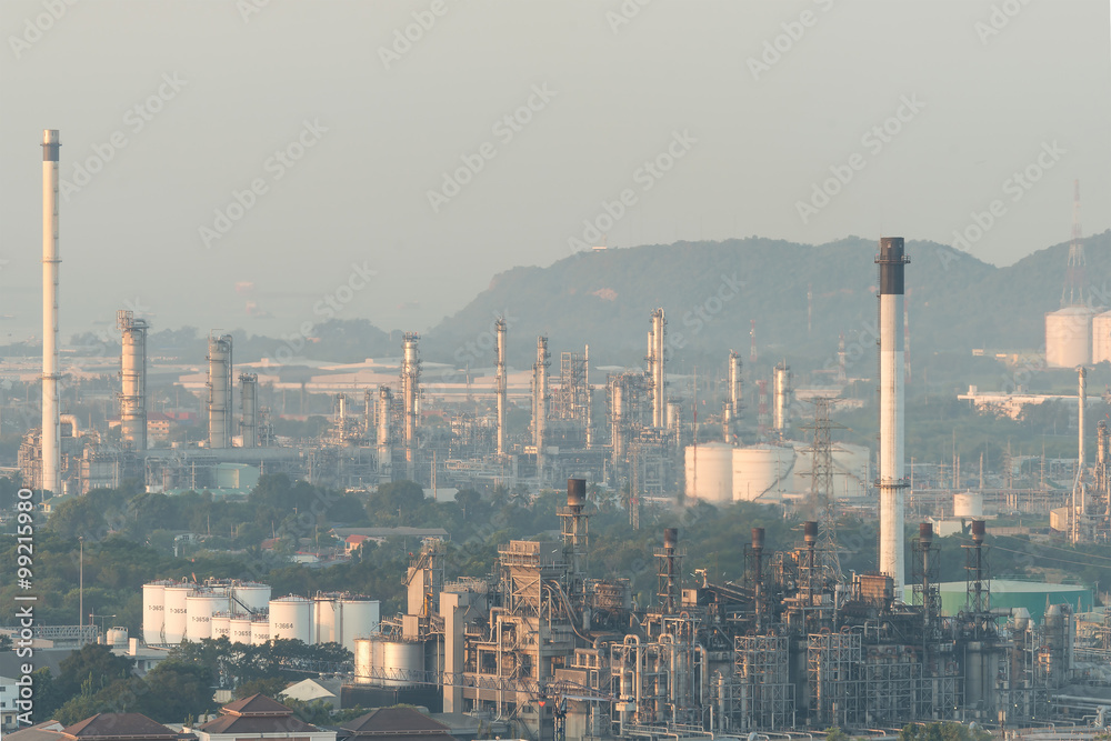Oil refinery factory in morning ,Thailand