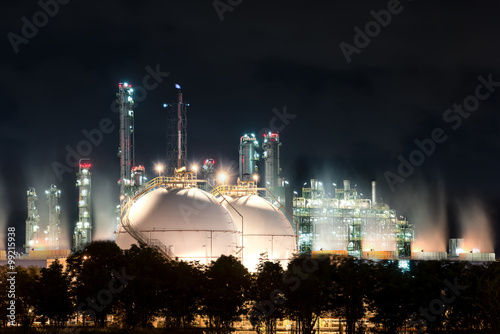 Landscape of sphere tank of storage gas and liquid chamical. photo